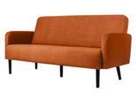 Dreisitzer Sofa meet by Paperflow LISBOA, Stoffbezug braun, Fußgestell schwarz, B 1760 x T 815 x H 830 mm