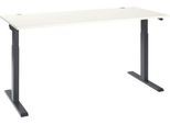 Schäfer Shop Select Schreibtisch ERGO-T 2.0, elektrisch höhenverstellbar, Rechteck, T-Fuß, B 1800 x T 800 x H 715-1205 mm, weiß/anthrazit