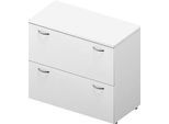 Hängeregistraturschrank ARLON OFFICE, 2 Ordnerhöhen, B 900 x T 450 x H 816 mm, weiß/weiß