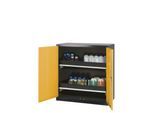 Chemikalienschrank Asecos CS-CLASSIC, Flügeltür, 2 Auszugswannen, 1055x520x1105 mm, sicherheitsgelb