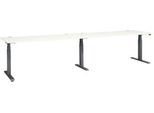 Schäfer Shop Select Schreibtisch ERGO-T 2.0 Big, elektr. höhenverstellbar, Rechteck, T-Fuß, B 3600 x T 800 x H 640-1300 mm, weiß/anthrazit
