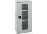 Schäfer Shop Genius Sichttürschrank FS, Stahl, mit Belüftungslöchern, B 545 x T 430 x H 1105 mm, 3 OH, lichtgrau/lichtgrau, bis 250 kg