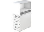 Aufsatzregal , für Standcontainer, 1 Fachboden, weiß