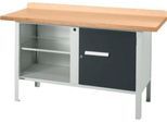 Kastenwerkbank Schäfer Shop Select PWi 150-1, Buche Multiplexplatte, bis 750 kg, B 1500 x T 700 x H 840 mm, Anthrazit