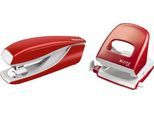 LEITZ® Bürolocher + Tischheftgerät SET, rot