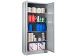 Schäfer Shop Select Materialschrank, abschließbar, 4 verzinkte Böden, 5 OH, B 800 x T 400 x H 1935 mm, Stahl, weißaluminium/weißaluminium