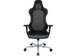 Chefsessel Open Chief Premium, mit Armlehnen, Synchronmechanik, Muldensitz, Kopfstütze, schwarz/alusilber