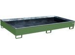 Bauer Regalwanne RW 2700-2 PE, mit PE-Einsatz, L 2665 x B 1315 x H 305 mm, resedagrün RAL 6011