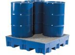 Auffangwanne, Polyethylen, unterfahrbar, 255 l, mit verzinktem Gitterrost