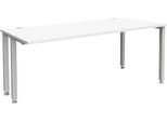Schäfer Shop Genius Schreibtisch MODENA FLEX, 4-Fuß-Quadratrohr, verkürzte Seitenteile, B 1800 mm, weiß