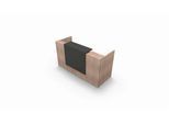 Theke Spezia, gerade, B 2060 x T 880 x H 1130 mm, Ulme-Dekor/Leder grau