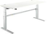 Schreibtisch Komfort, elektrisch höhenverstellbar, Rechteck, C-Fuß, B 1800 x T 800 x H 655-1305 mm, weiß/weißaluminium RAL 9006