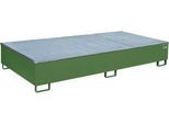 Bauer Regalwanne RW-GR 2700-3 PE, mit PE-Einsatz, mit Gitterrost, L 2665 x B 1315 x H 440 mm, resedagrün RAL 6011