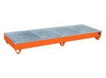 Auffangwanne BAUER AW-4/B/PE mit Gitterrost, 218 l, B 2415 x T 815 x H 255 mm, orange