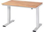 Werktisch Serie adlatus 300, Buche-Massiv-Platte, B 1250 x T 800 x H 720 - 1120 mm