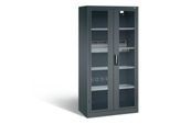 C+P Akkuladeschrank Basic mit Sichtfenster aus Acrylglas, H 1950 x B 930 x T 500 mm, Anthrazit