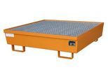 Auffangwanne BAUER AM-4/A, mit Gitterrost, Stahl, 245 l, B 1200 x T 1200 x H 335 mm, orange