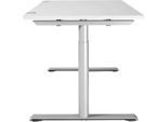 Schäfer Shop Genius Schreibtisch MODENA FLEX, T-Fuß-Rundrohr, B 1600 x T 800 mm, weiß/weißalu