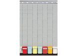 FRANKEN T-Kartentafel 7-Tage Wochenplaner, 47,4 x 78 cm, 7 Träger + 1 Index, 35 Schlitze, PV-SET3