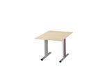 Schäfer Shop Select Besprechungstisch Planova Basic, Quadrat, T-Fuß, B 1000 x T 1000 x H 717 mm, Ahorn/weißaluminium RAL 9006