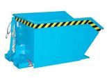 Bauer Kippbehälter GU-E 500, mit Siebblech & Ablasshahn, öl-/wasserdicht, staplertauglich, B 780 x T 1440 x H 680 mm, lichtblau RAL 5012