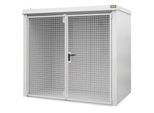 Gasflaschencontainer BAUER GFC-B M3, B 1570 x T 2425 x H 2265, für 45 Gasflaschen, feuerbeständig, abschließbar, weiß