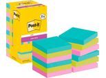 Post-It Super Sticky Notes, Cosmic Collection, 76 mm x 76 mm, 90 Blatt, 8 Blöcke + 4 Gratis/Packung, verschiedene Farben