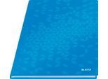 Notizbuch Leitz WOW, Format A4, 80 linierte Blatt, Hardcover-Einband, FSC®-zertifiziert, blau