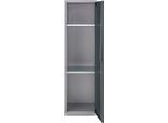 Schäfer Shop Genius Mehrzweckschrank FS, modular, individuell erweiterbar, 2 Fachböden, bis 250 kg, B 545 x T 520 x H 1950 mm, Stahl, weißaluminium/anthrazitgrau