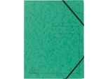 Exacompta Eckspannmappe, DIN A4, mit Gummizug, beschriftbar, Colorspan-Karton, 355 g/m², grün