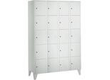 Wertfachschrank 300 mm, 4 Abteile, 20 Fächer, Sicherheitszylinderschloss, Fuß, lichtgrau