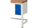 Rau Utensilienbox für höhenverstellbare Arbeitstische Adlatus, abschließbar, B 245 x T 650 x H 360 mm, Lichtgrau/Enzianblau