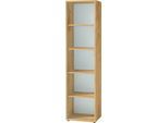 Regal MONTERIA, 5 Ordnerhöhen, B 500 x T 370 x H 1960 mm, Navarra Eiche/weiß