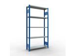 Schulte Lagertechnik Steckregal MULTIplus250, Grundregal, 2000 x 1000 x 300 mm, 5 Fachböden, RAL 5010 enzianblau/verzinkt