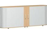 Querrollladenschrank Alicante, B 2000 x T 400 x H 828 mm, Buche-Dekor