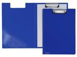 Klemmbrett-Mappe A4, Klemme mit Kunststoffecken, Dreiecks-Klarsichttasche innen, PP, blau