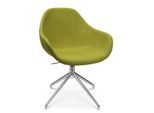 Konferenzsessel Topstar Sitness Life 2.0, dreh-/sitzhöhenverstellbar, Armlehnen, B 450 x T 390 x H 440-470 mm, 4-Fußgestell, Alu poliert & Stoff, gelb