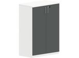 Schrank NEVADA, B 800 x T 445 x H 1155 mm, weiß/dunkelgrau
