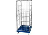 Kunststoff-Rollplatte mit 2 Seitengittern, 1 Rückwand, 1 Vorderwand, einzianblau RAL 5010