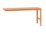 Manuflex Ansatztisch UNIVERSAL Standard, 2000 x 800 mm, Multiplex natur, rotorange