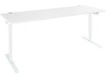 Schäfer Shop Genius Schreibtisch AERO FLEX, elektrisch höhenverstellbar, Rechteck, T-Fuß, B 2000 mm, weiß/weiß + Memorypanel