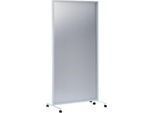 Mobile Trennwand, 2-teilig, B 1800 x T 40 x H 1800 mm, Kunststoff & Aluminium, semitransparent
