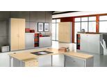 Schäfer Shop Genius Querrollladenschrank TETRIS SOLID, 3 OH, B 1200 x T 415 x H 1170 mm, mit Böden und Abdeckplatte, Ahorn/weißalu