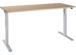 Schäfer Shop Select Schreibtisch ERGO-T 2.0, elektrisch höhenverstellbar, Rechteck, T-Fuß, B 1800 x T 800 x H 715-1205 mm, Eiche/weißalu