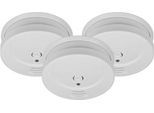 Brennenstuhl Feuermelder 3er-Set RM C 9010, 85 dB Alarmsignal, Testknopf, austauschbare 9V-Batterie, ⌀ 100 x H 35 mm, weiß