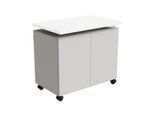Anstellcontainer SOLUS PLAY, fahrbar, 2 Flügeltüren, B 800 x T 500 x H 720 - 1080 mm, weiß