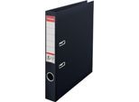 Ordner Esselte® No. 1, A4, Rückenbreite 50 mm, für ca. 350 Blatt, Hebelmechanik, Rückenschild, Griffloch & Raumsparschlitze, FSC®-Karton, schwarz