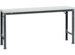 Manuflex Grundtisch UNIVERSAL Spezial, 1750 x 800 mm, Kunststoff lichtgrau, anthrazit