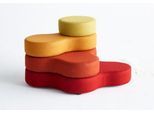 Nowy Styl Sitzsystem TAPA Round I, Stoff, modular, mit Drehmechanismus, B 800 x H 620 mm, rot/gelb