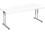 Schreibtisch PALENQUE, C-Fuß, Rechteck, B 1800 x T 800 x H 680-820 mm, weiß